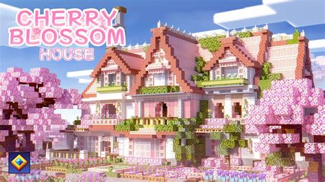 Overtales Studio presents Sakura House A house surrounded by cherry blossom trees and a bamboo forest. . Minecraft cherry blossom house